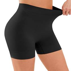 YADIFEN Radlerhose Damen Kurze Hose Damen Shorts Leggings,sehr kurz Shorts Damen,Unter Kleid Rock Anti Scheuern Bequem hohe Taille Boxershorts Hotpants,1er Schwarz,2XL von YADIFEN