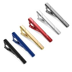 YADOCA 6 Pcs Krawattenklammer Set für Herren Männer Kupfer Metall Hochzeit Klassisch Krawattennadel Bar Clip Hochzeit Geschäft mit Geschenkbox von YADOCA