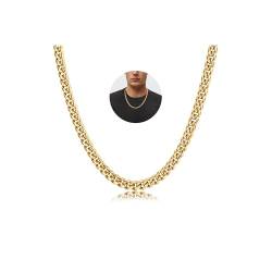 YADOCA Goldkette für Herren Jungen 316L Edelstahl Kubanische Kette Gold für Damen 18K Gold Plattiert Miami Herren Ketten Halskette von YADOCA