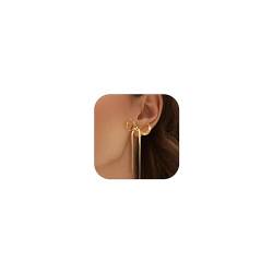YADOCA Silber 925 Schleifen Ohrringe für Damen, Bow Earrings Hängend Ohrringe Lange Quaste Ohrringe Hypoallergen Silber Gold Ohrringe Statement-Schmuck von YADOCA