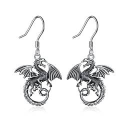 Drachen Ohrringe für Damen Sterlingsilber irischer keltischer Knoten Drachen-Ohrringe Schmuckgeschenke für Damen Teenager Mädchen von YAFEINI
