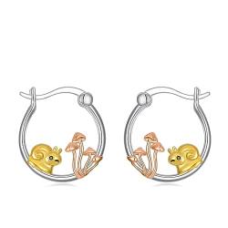 Schnecke Ohrringe für Damen Mädchen 925 Sterling Silber Pilz Creolen Ohrringe Schmuck Tier Geschenk von YAFEINI