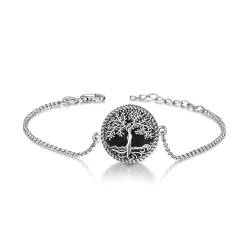 YAFEINI Baum des Lebens Armband 925 Sterling Silber Baum des Lebens Armband Schmuck Geschenke für Frauen (Onyx Baum Armband) von YAFEINI