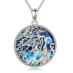 YAFEINI Baum des Lebens Kette für Damen 925 Sterling Silber Lebensbaum Halskette Anhänger Schmuck für Mädchen Herren (Lebensbaum Mädchen Halskette) von YAFEINI