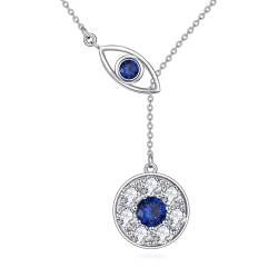 YAFEINI Evil Eye Halskette Sterling Silber Y Halskette Evil Eye Anhänger Halskette Schmuck Geburtstag Weihnachtsgeschenke für Damen Mädchen von YAFEINI