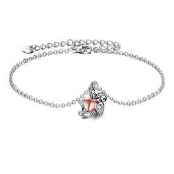 YAFEINI Faultier Geschenk Sterling Silber Faultier Armband Herz Faultier Schmuck für Damen Mädchen von YAFEINI