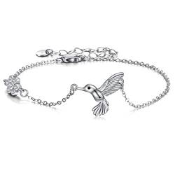 YAFEINI Kolibri Armband Sterling Silber Kolibri Blume Armband Kolibri Schmuck Geschenke Für Frauen Geschenke Schmuck von YAFEINI