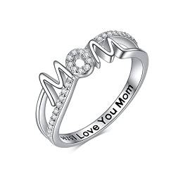 YAFEINI Mom Rings 925 Sterling Silver Mom Rings Mom Gifts for Women (7) von YAFEINI