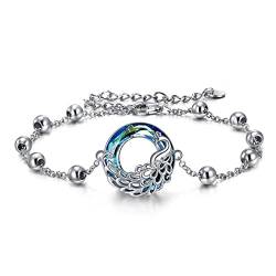 YAFEINI Pfauen Armbänder Pfauen Geschenke Sterlingsilber Pfauen Liebhaber Weihnachtsschmuck für Damen und Mütter von YAFEINI