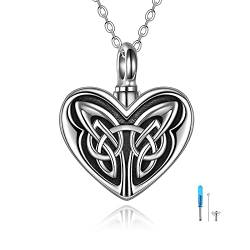 YAFEINI Schmetterling Urnenkette 925 Sterling Silber Asche Anhänger Kette für Asche Wikinger Keltische Denkmal Feuerbestattung Urne Halskette Schmuck von YAFEINI