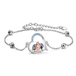 YAFEINI Wolf Verstellbares Armband für Damen Mädchen 925 Sterling Silber Wolf Schmuck Geschenke (Wolf Mädchen Armband) von YAFEINI