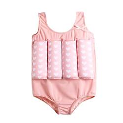 YAGATA Badeanzug mit Schwimmhilfe Mädchen Jungen Float Suit Kinder Badeanzug Baby Maedchen Bojenanzug Schwimmanzug verstellbarem Auftrieb Bademode Bojenbadeanzug, Rosa, 120 von YAGATA