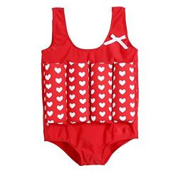 YAGATA Badeanzug mit Schwimmhilfe Mädchen Jungen Float Suit Kinder Badeanzug Baby Maedchen Bojenanzug Schwimmanzug verstellbarem Auftrieb Bademode Bojenbadeanzug, Rot, 100 von YAGATA