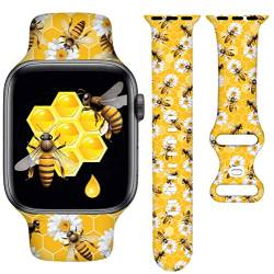 YAGEDOVIU Urlaubs-Uhrenarmband, kompatibel mit Uhren, 38 mm, 40 mm, 41 mm, für Damen und Herren, niedliches Bienen-Sportarmband, Smartwatch, Ersatz für Serie 7, 6, 5, 4, 3, Herren, Unisex-Geschenke von YAGEDOVIU