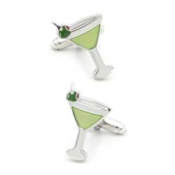 Trinken Design Cocktail Manschettenknöpfe für Männer Qualität Kupfer Material Grüne Farbe Manschettenknöpfe von YAHOYA
