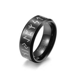 YAHOYA MÄNNER Ring Wolfram Stahl Mode Stil MENRune Rune der nordischen Wikingerschrift RETRO Ringe Schmuck Eheringe für Paar von YAHOYA