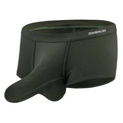 YAHWULAI Herren Boxershorts Unterhosen mit Elefantenrüssel Tasche Bequemes Material luftdurchlässig ohne Etikett M Green von YAHWULAI
