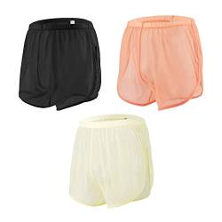 YAHWULAI Herren Vier-Ecken-Unterwäsche Transparent Atmungsaktiv Bequem Sommer 3XL Multi 3 Pack von YAHWULAI