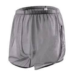 YAHWULAI Herren Vier-Ecken-Unterwäsche Transparent Atmungsaktiv Bequem Sommer XL Grey von YAHWULAI