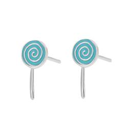 925er Ohrringe Damen, Mini Farbige Lollipop-Ohrringe Aus Blauer Emaille, Einfache Tropfenglasur-Ohrringe Im Candy-Trend, Ohrnadel-Schmuckaccessoire Für Hochzeit, Verlobung, Mädchen von YAIEWNE