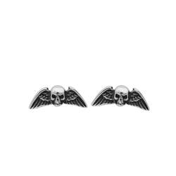 925er Ohrringe Damen, Persönlichkeit Vintage Wings Skull Ohrstecker, Punk-Stil Trend Temperament Shinning Ohrringe, Festival Freundschaft Mädchen Paar Ohrnadel Schmuck Geschenk von YAIEWNE