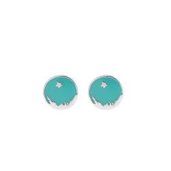 925er Ohrringe Damen, Sterne Kreis Temperament Weibliche Mint Emaille Ohrstecker, Trend Schmuck Tropfen Glasur Ohrringe, Festival Freundschaft Mädchen Ohrnadel Schmuck Geschenk von YAIEWNE