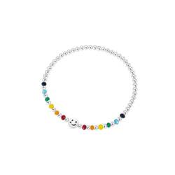 YAIEWNE 925 Regenbogen Lächelndes Gesicht Liebe Kleiner Bär Wolke Armband, Einzigartiger Dopamin-Perlen-Armreif, Verstellbare Perlen-Manschette, Weiblicher Schmuck, Festival-Geschenk, Freundschaft von YAIEWNE