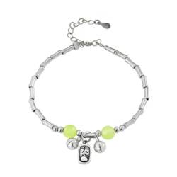 YAIEWNE Armband, 925 Verheißungsvoller Italienischer Glocken-Bambusknoten-Armreif, Temperament, Damen-Glockenanhänger, Handschlaufe, Verstellbare Perlenmanschette, Schmuck, Festival-Geschenk? Freund von YAIEWNE