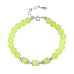 YAIEWNE Armband, 925Er Traubenstein-Jade-Chalcedon-Blumenhalter-Armband Mit Einzigartigem Charme, Armreif Für Die Beste Freundin Für Frauen, Verstellbarer Perlen-Manschettenschmuck, Festival-Geschen von YAIEWNE