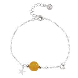 YAIEWNE Armband, Hochwertiger Schmuck Mit 925-Sterne-Kristall-Temperament, Schlichter Edelstein-Armreif Für Frauen, Verstellbarer Perlen-Manschettenschmuck, Festival-Geschenk? Freundschaft von YAIEWNE