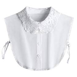 YAKEFJ Frauen Kragen Abnehmbare Hälfte Shirt Bluse In Baumwolle von YAKEFJ