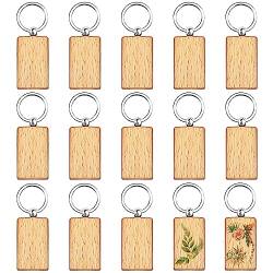 Holz Schlüsselanhänger 15 Stück 5 * 3CM Naturholzscheiben Schlüsselringe Blank Schlüsselbund DIY Holz Schlüsselanhänger mit Ring für Damen Männer von YAKLEE