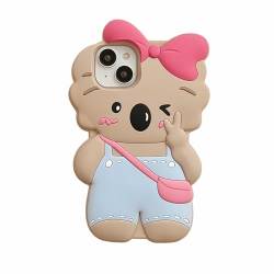 YAKVOOK Schutzhülle für iPhone 13, Kawaii-Handyhüllen, 3D-Silikon, Cartoon-Koala, lustig, niedlich, weiches Gummi, stoßfest, für Damen und Mädchen von YAKVOOK