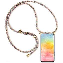 YAMCCCSE Handykette Handyhülle für Xiaomi Redmi Note 12s 4G mit Band - Transparent Handy-Kette Handy Hülle mit Kordel zum Umhängen Handyanhänger Halsband Lanyard Case - Rainbow von YAMCCCSE