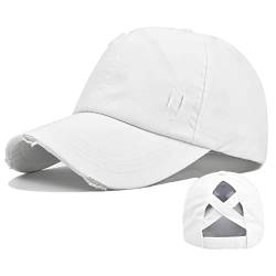 YAMEE Damen Baseballkappe Pferdeschwanz,Basecap Damen Sonnenhut Sonnenschutz,Baseballmütze Damen Vintage Sport Outdoor Cap von YAMEE