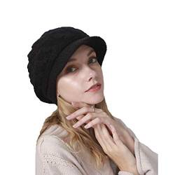 YAMEE Damen Winter Strickmütze Beanie Damen Wollmütze Warm Baskenmütze Gerippte Kappe Damen Winter Hüte von YAMEE