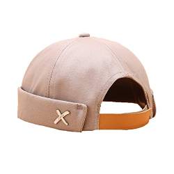 YAMEE Docker-Cap Herren mütze Docker Mütze Seemannsmütze Hafenmütze Bikercap Basecap ganzjährig Tragbar Hat Brimless Hat Rolled Cuff Harbour Hat von YAMEE