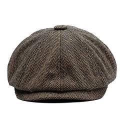 YAMEE Herren Baskenmütze Barett, Schiebermütze Herren, Unisex Beret Schirmmütze Flatcap Sportmütze Gatsby Newsboy Cap, Barette Cap,Größe 58cm-60cm von YAMEE