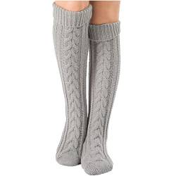 YAMEE Kniestrümpfe Damen Winter Strick Strümpfe , Knie-Lange Socken Stulpen für Damen Gestrickt, Stiefelstrümpfe Legwarmers für Damen 1 Paar von YAMEE