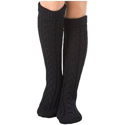 YAMEE Kniestrümpfe Damen Winter Strick Strümpfe , Knie-Lange Socken Stulpen für Damen Gestrickt, Stiefelstrümpfe Legwarmers für Damen 1 Paar von YAMEE