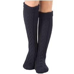 YAMEE Kniestrümpfe Damen Winter Strick Strümpfe , Knie-Lange Socken Stulpen für Damen Gestrickt, Stiefelstrümpfe Legwarmers für Damen 1 Paar von YAMEE