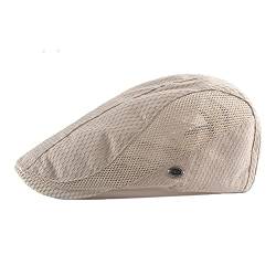 YAMEE Schiebermütze Herren Barett Sommer atmungsaktive Mesh,Sonnenhut Damen Sommer Hut Kappe,Flatcap Barette Cap Größe 55cm-59cm von YAMEE