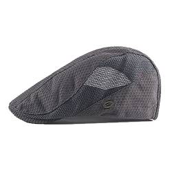 YAMEE Schiebermütze Herren Barett Sommer atmungsaktive Mesh,Sonnenhut Damen Sommer Hut Kappe,Flatcap Barette Cap Größe 55cm-59cm von YAMEE