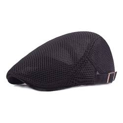 YAMEE Sonnenhut Barett Herren Sommer atmungsaktive Mesh, Schiebermütze Damen,Unisex Beret Schirmmütze Flatcap Sportmütze Gatsby Newsboy Cap, Barette Cap, Größe 56cm-60cm von YAMEE