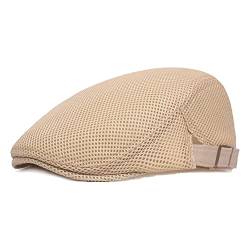 YAMEE Sonnenhut Barett Herren Sommer atmungsaktive Mesh, Schiebermütze Damen,Unisex Beret Schirmmütze Flatcap Sportmütze Gatsby Newsboy Cap, Barette Cap, Größe 56cm-60cm von YAMEE