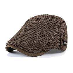 YAMEE Sonnenhut Barett Herren Sommer atmungsaktive Mesh, Schiebermütze Damen,Unisex Beret Schirmmütze Flatcap Sportmütze Gatsby Newsboy Cap, Barette Cap, Größe 56cm-60cm von YAMEE