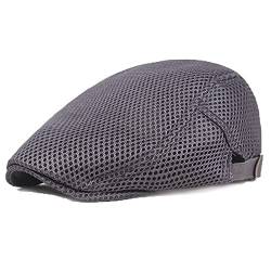 YAMEE Sonnenhut Barett Herren Sommer atmungsaktive Mesh, Schiebermütze Damen,Unisex Beret Schirmmütze Flatcap Sportmütze Gatsby Newsboy Cap, Barette Cap, Größe 56cm-60cm von YAMEE