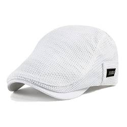 YAMEE Sonnenhut Barett Herren Sommer atmungsaktive Mesh, Schiebermütze Damen,Unisex Beret Schirmmütze Flatcap Sportmütze Gatsby Newsboy Cap, Barette Cap, Größe 56cm-60cm von YAMEE