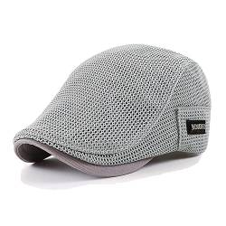 YAMEE Sonnenhut Barett Herren Sommer atmungsaktive Mesh, Schiebermütze Damen,Unisex Beret Schirmmütze Flatcap Sportmütze Gatsby Newsboy Cap, Barette Cap, Größe 56cm-60cm von YAMEE