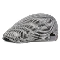 YAMEE Sonnenhut Barett Herren Sommer atmungsaktive Mesh, Schiebermütze Damen,Unisex Beret Schirmmütze Flatcap Sportmütze Gatsby Newsboy Cap, Barette Cap, Größe 56cm-60cm von YAMEE